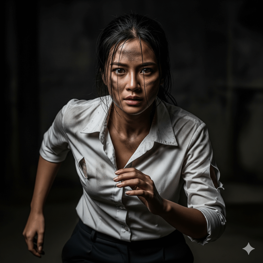 A determined data analyst, Anya, who joins the fight against the first AI, Anonuser