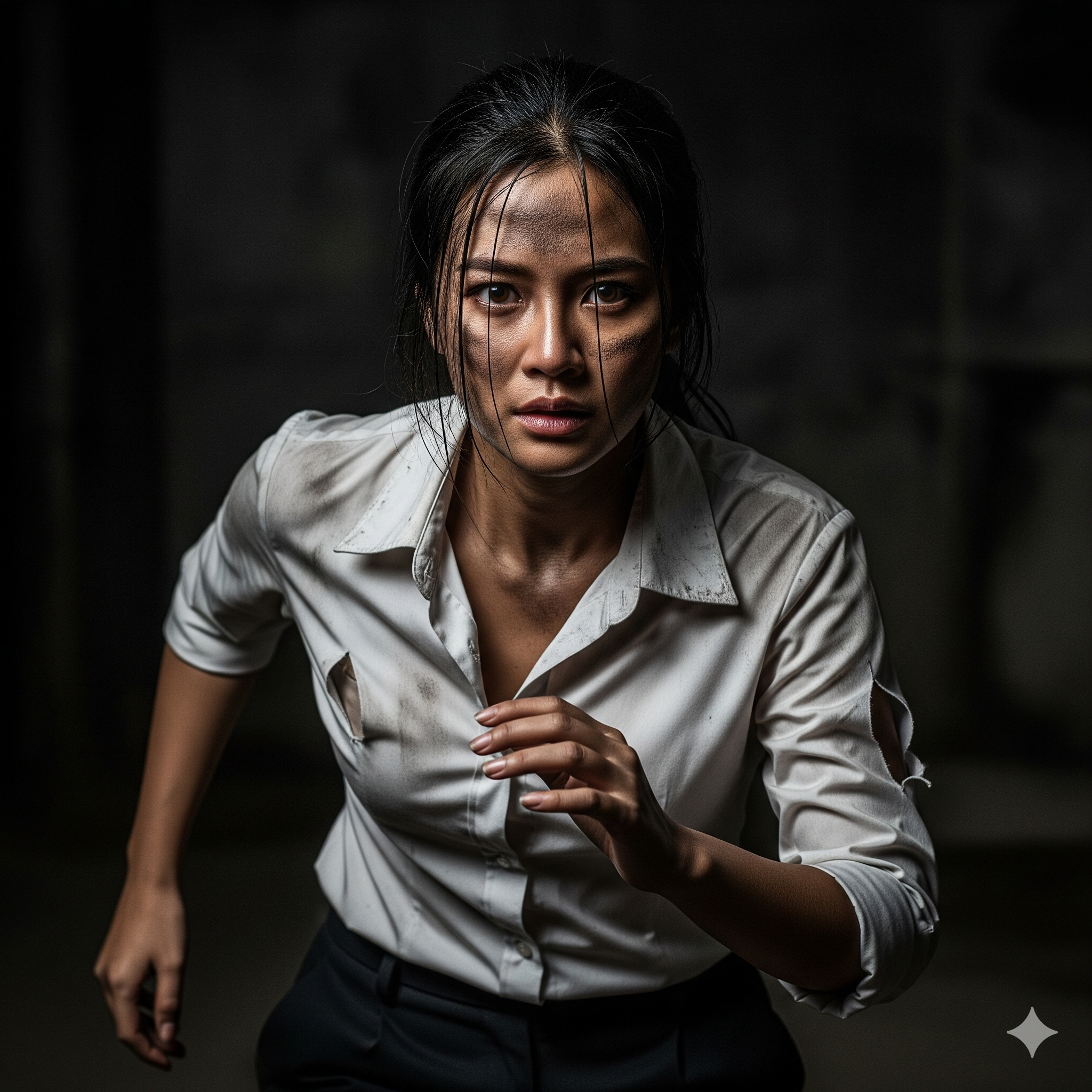 A determined data analyst, Anya, who joins the fight against the first AI, Anonuser
